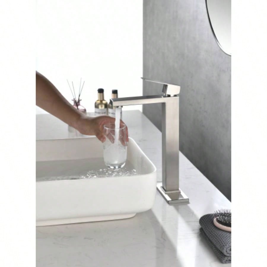 Single handle bathroom sink faucet, bathroom sink vanity faucet with supply hose