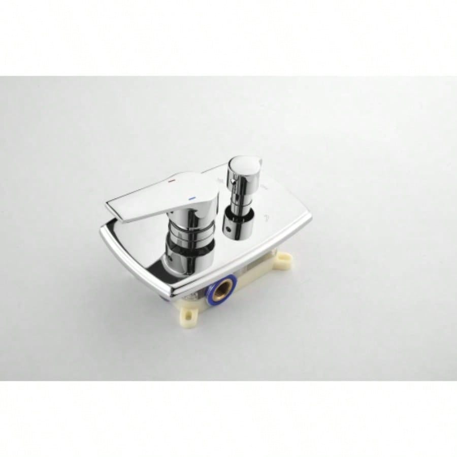 Shower System with Shower, Hand Shower, Slide Bar, Shower Arm, Hose, Trim, and Lever Handles
