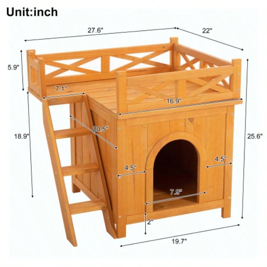 Weatherproof Catio Outdoor Enclosure, Outdoor house, Natural Wood Playground, Natural Shelf with Litter Box