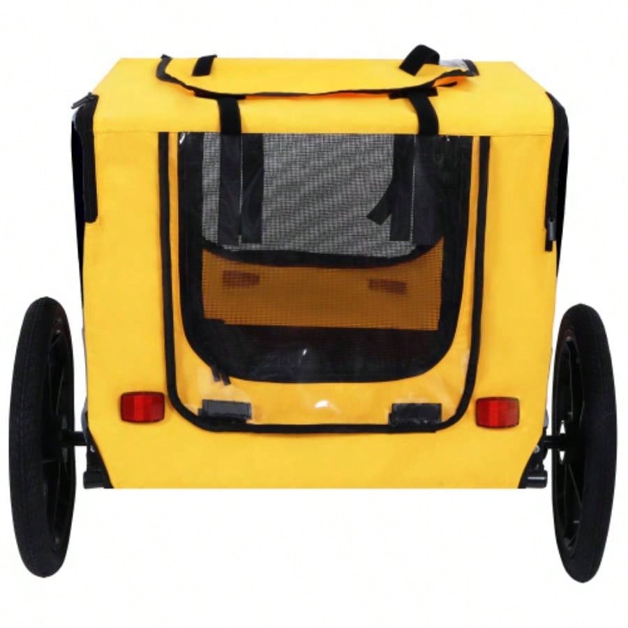 Pet Bike Trailer Dog Cart, Suitable Small and Medium Pets, Easy Folding Cart Frame, Quick Release Wheel, Non - Slip Floor, Internal Leash