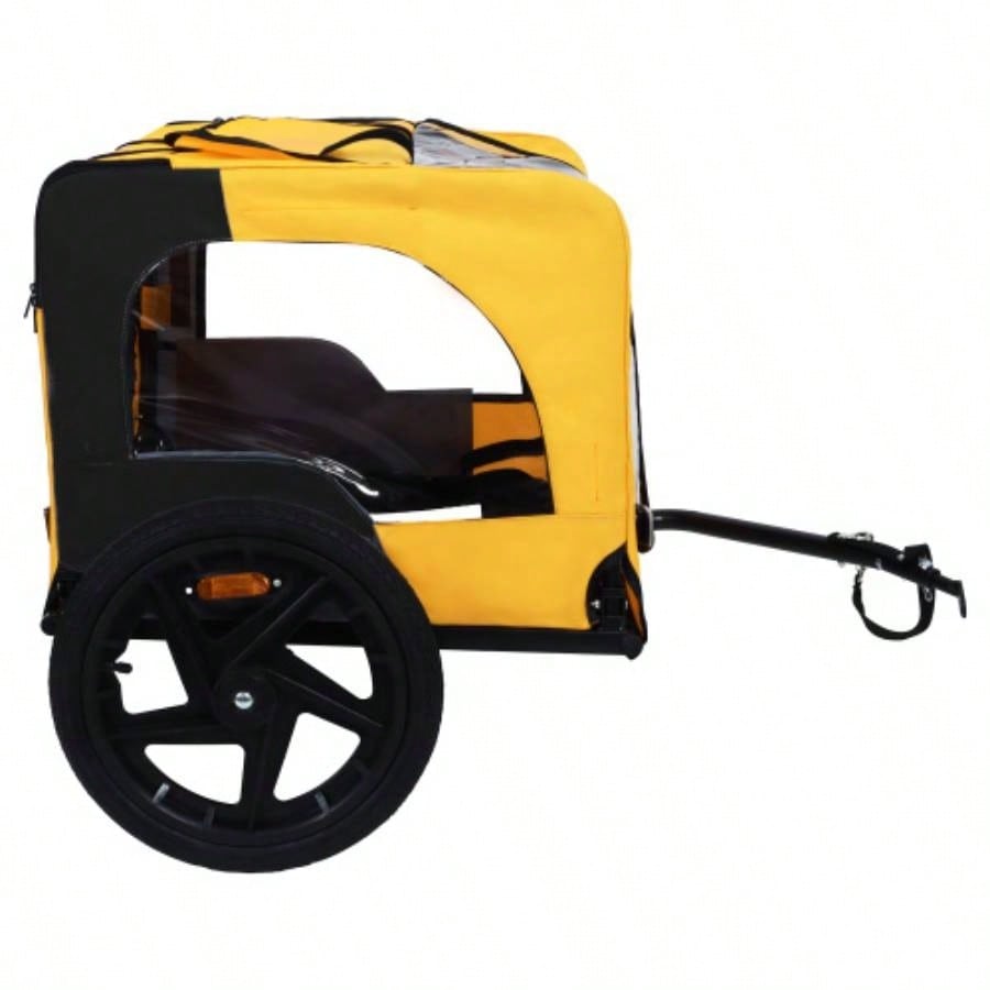 Pet Bike Trailer Dog Cart, Suitable Small and Medium Pets, Easy Folding Cart Frame, Quick Release Wheel, Non - Slip Floor, Internal Leash