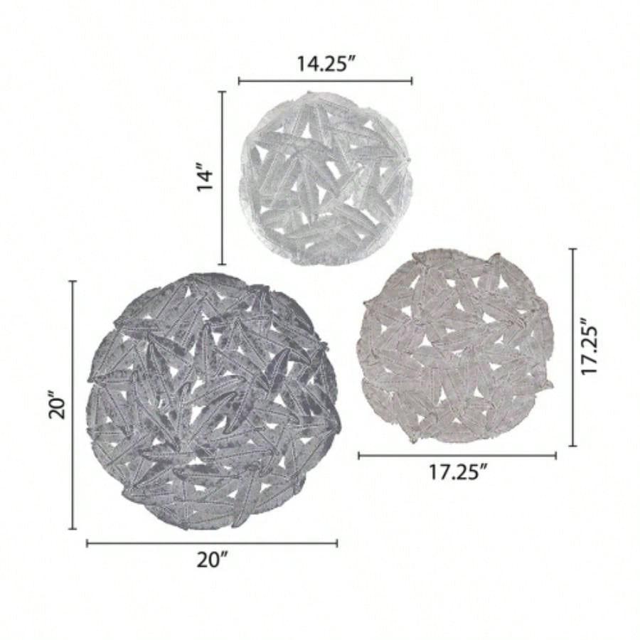 Textured 3 - piece Metal Disc Wall Decor Set