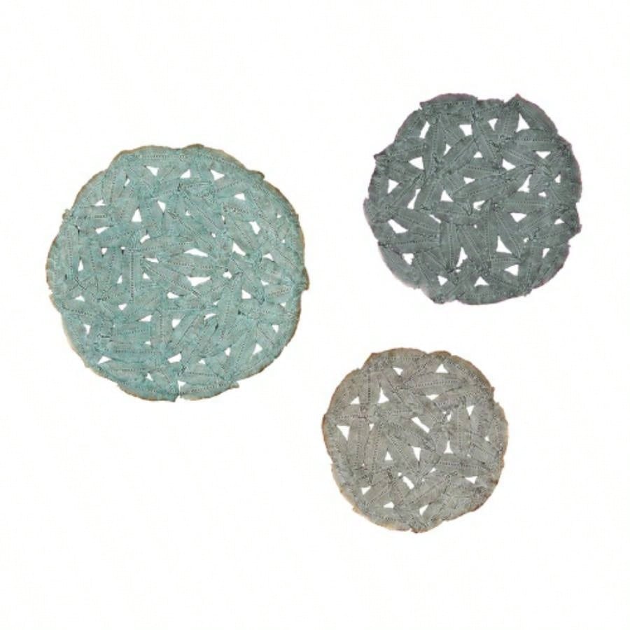 Textured 3 - piece Metal Disc Wall Decor Set