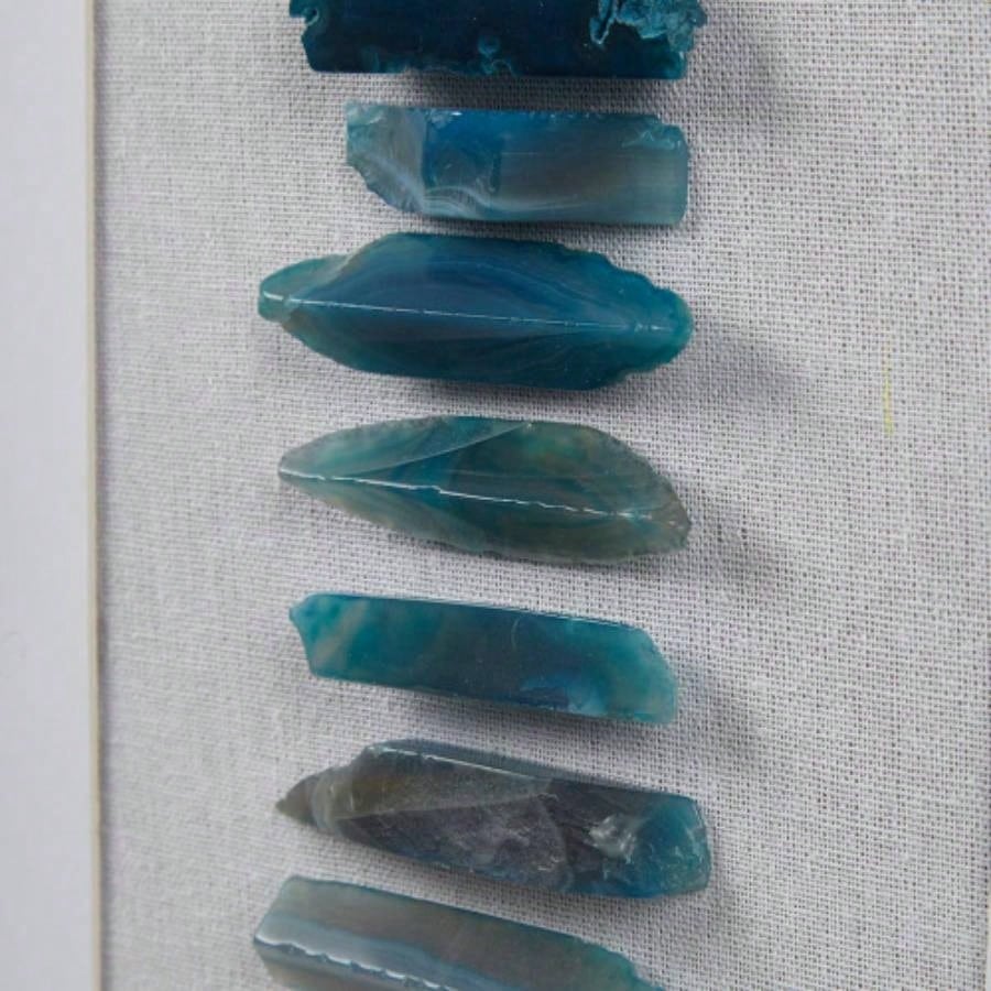 Framed Blue Agate Shadowbox Wall Decor Panel