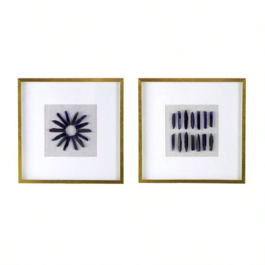 23.5x 23.5 Grace Purple Agate Shadow Boxes Wall Art, Set of 2