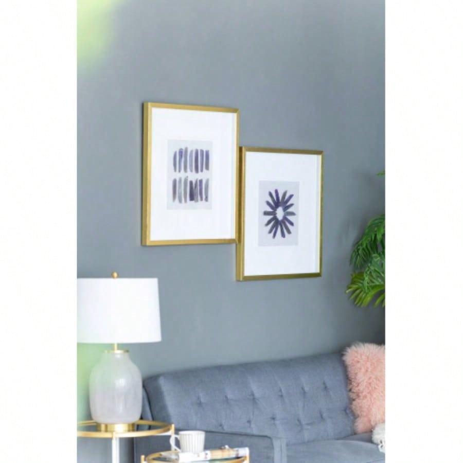23.5x 23.5 Grace Purple Agate Shadow Boxes Wall Art, Set of 2