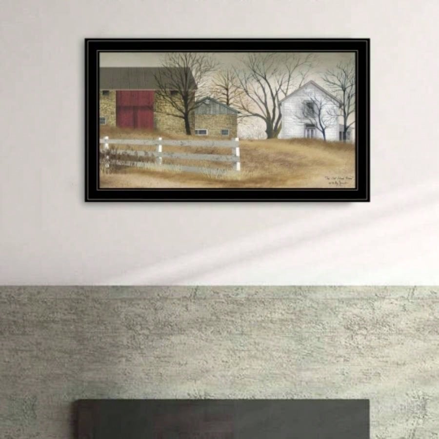 Trendy Decor 4U Old Stone Barn Framed Wall Art, Modern Home Decor Framed Print Living Room, Bedroom Farmhouse Wall Decoration by Billy Jacobs