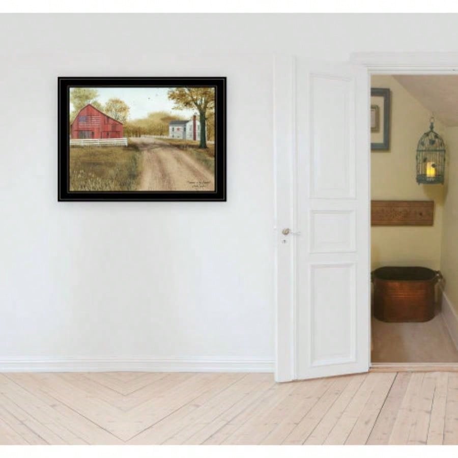 Trendy Decor 4U Summer in Country Framed Wall Art, Modern Home Decor Framed Print Living Room, Bedroom Farmhouse Wall Decoration by Billy Jacobs
