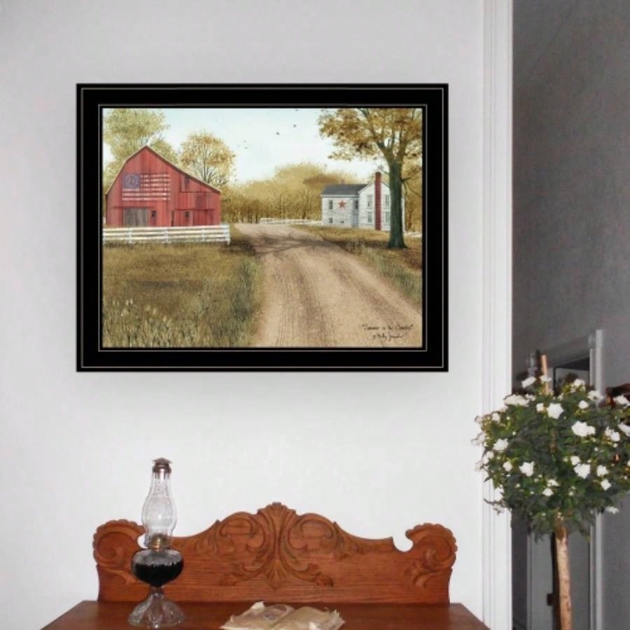 Trendy Decor 4U Summer in Country Framed Wall Art, Modern Home Decor Framed Print Living Room, Bedroom Farmhouse Wall Decoration by Billy Jacobs
