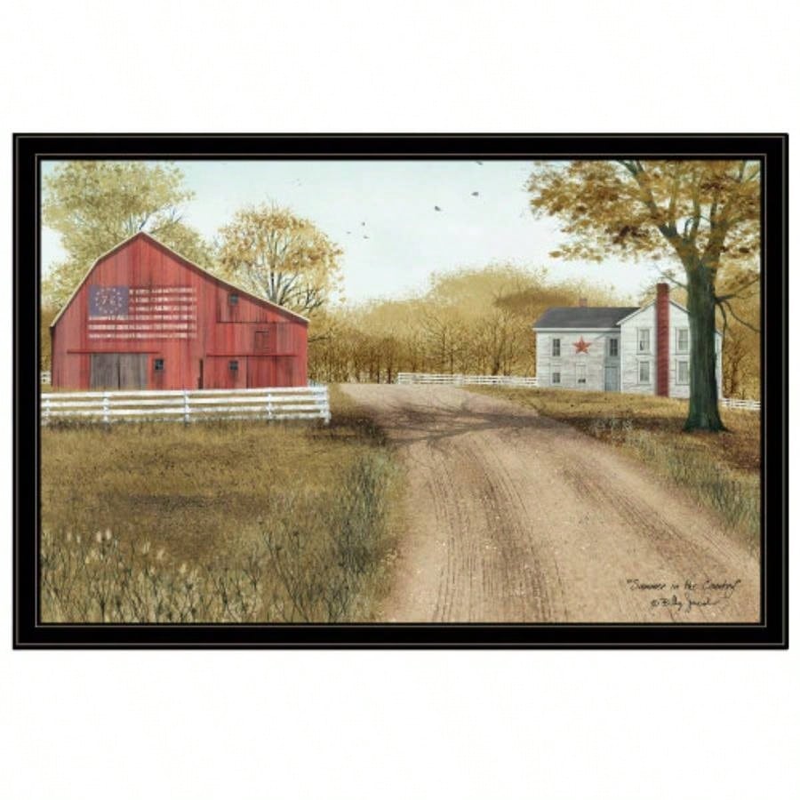 Trendy Decor 4U Summer in Country Framed Wall Art, Modern Home Decor Framed Print Living Room, Bedroom Farmhouse Wall Decoration by Billy Jacobs