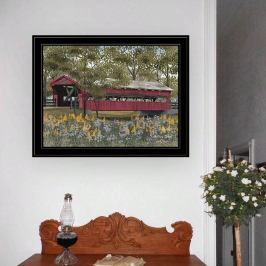 Trendy Decor 4U Pottersburg Bridge Framed Wall Art, Modern Home Decor Framed Print Living Room, Bedroom Farmhouse Wall Decoration by Billy Jacobs