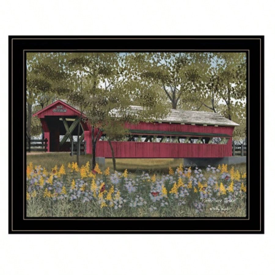 Trendy Decor 4U Pottersburg Bridge Framed Wall Art, Modern Home Decor Framed Print Living Room, Bedroom Farmhouse Wall Decoration by Billy Jacobs