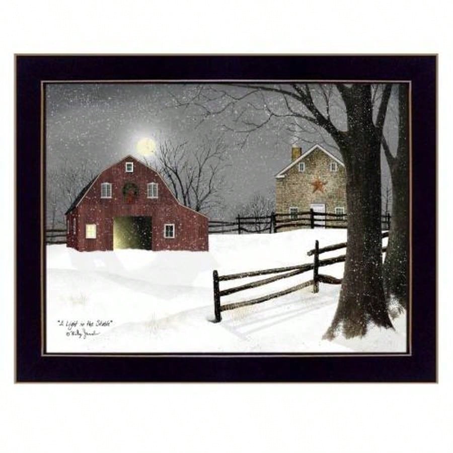 Trendy Decor 4U Light in Stable Framed Wall Art, Modern Home Decor Framed Print Living Room, Bedroom Farmhouse Wall Decoration by Billy Jacobs