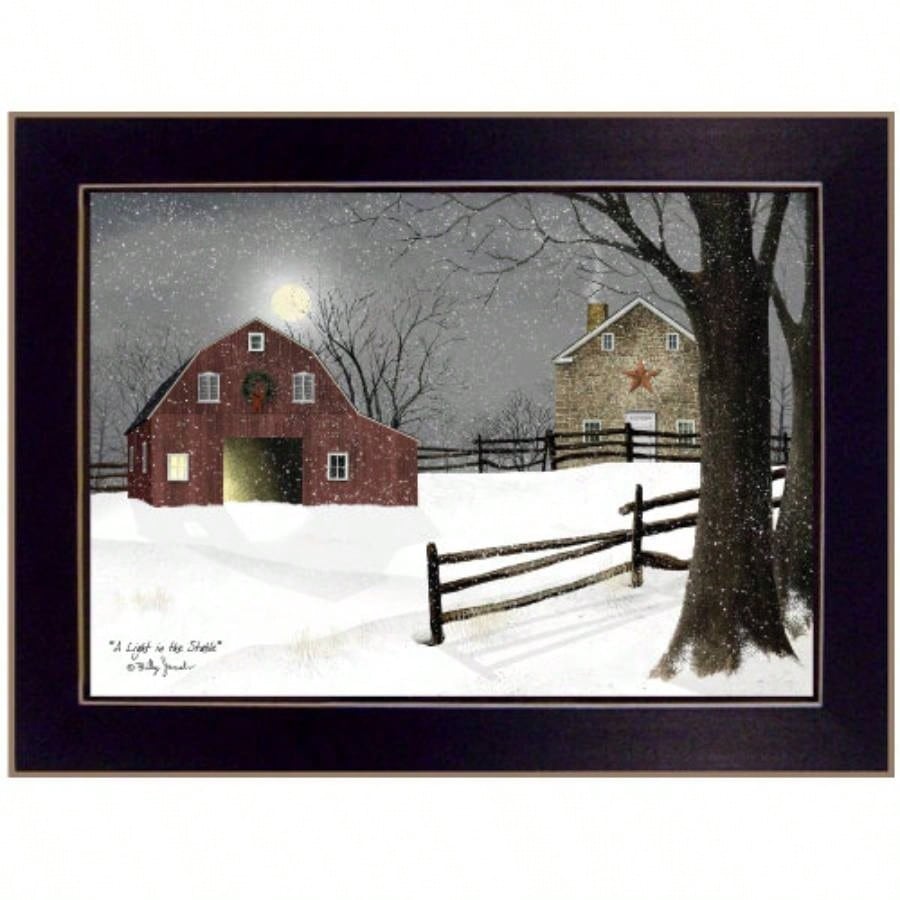 Trendy Decor 4U Light in Stable Framed Wall Art, Modern Home Decor Framed Print Living Room, Bedroom Farmhouse Wall Decoration by Billy Jacobs