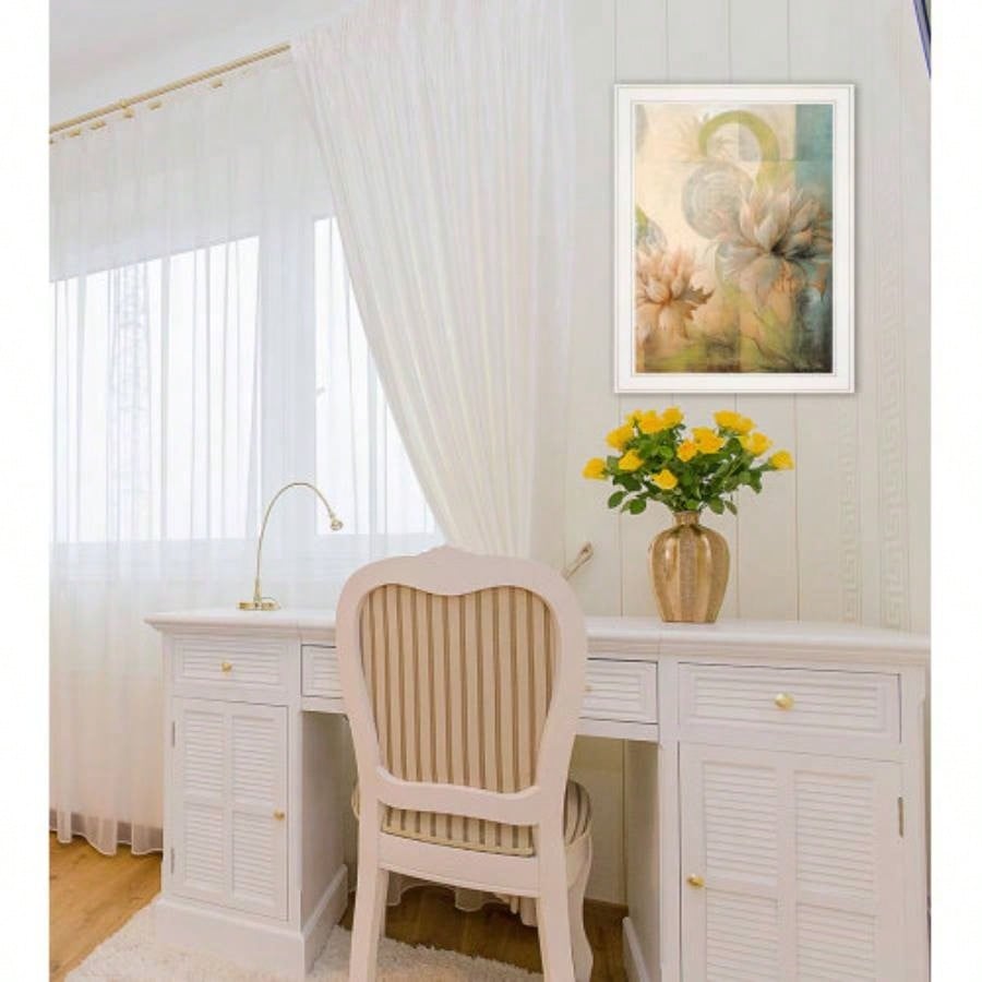 Meandering Flowers by Dee Dee, Ready to Hang Framed Print, White Frame