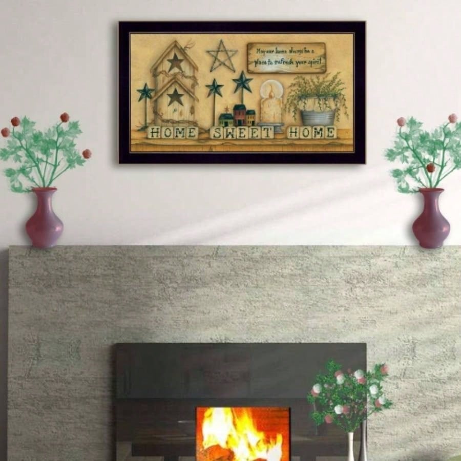 Home Sweet Home By Mary June, Printed Wall Art, Ready To Hang Framed Poster, Black Frame