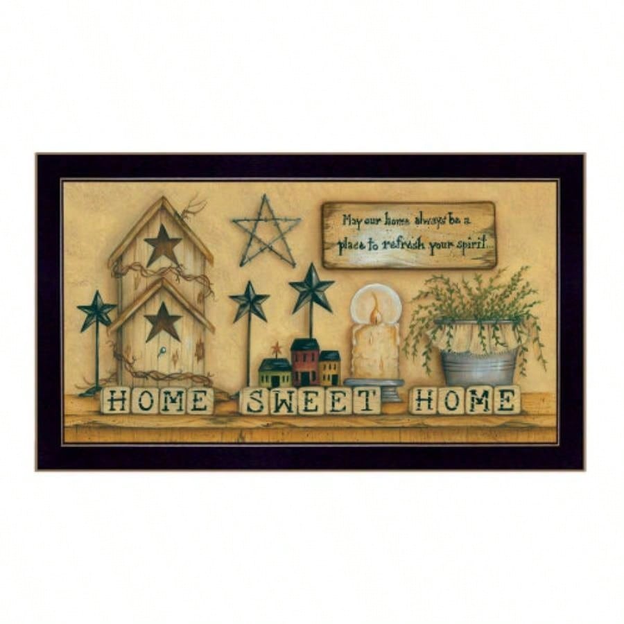 Home Sweet Home By Mary June, Printed Wall Art, Ready To Hang Framed Poster, Black Frame