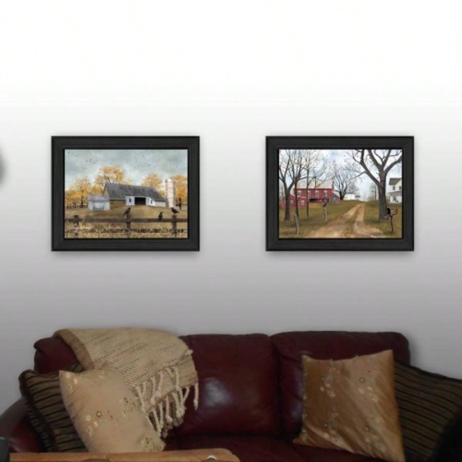 Trendy Decor 4U Country Roads Framed Wall Art, Modern Home Decor Framed Print Living Room, Bedroom Farmhouse Wall Decoration by Billy Jacobs