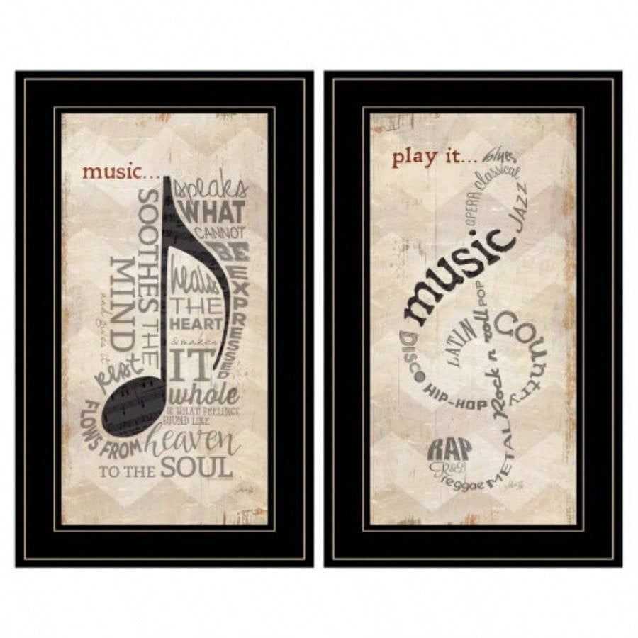 Trendy Decor 4U Music Framed Wall Art, Modern Home Decor Framed Print Living Room, Bedroom Farmhouse Wall Decoration by Marla Rae