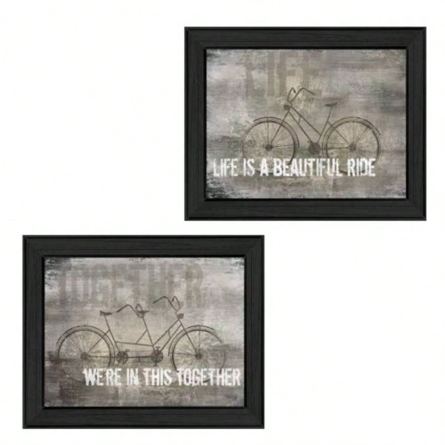 In this Together 2 - Piece Vignette By Marla Rae, Printed Wall Art, Ready To Hang Framed Poster, Black Frame