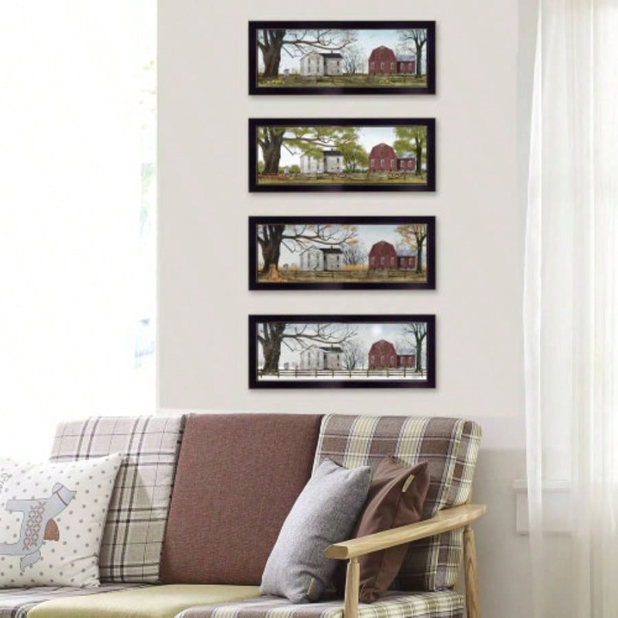 Trendy Decor 4U Four Seasons Framed Wall Art, Modern Home Decor Framed Print Living Room, Bedroom Farmhouse Wall Decoration by Billy Jacobs