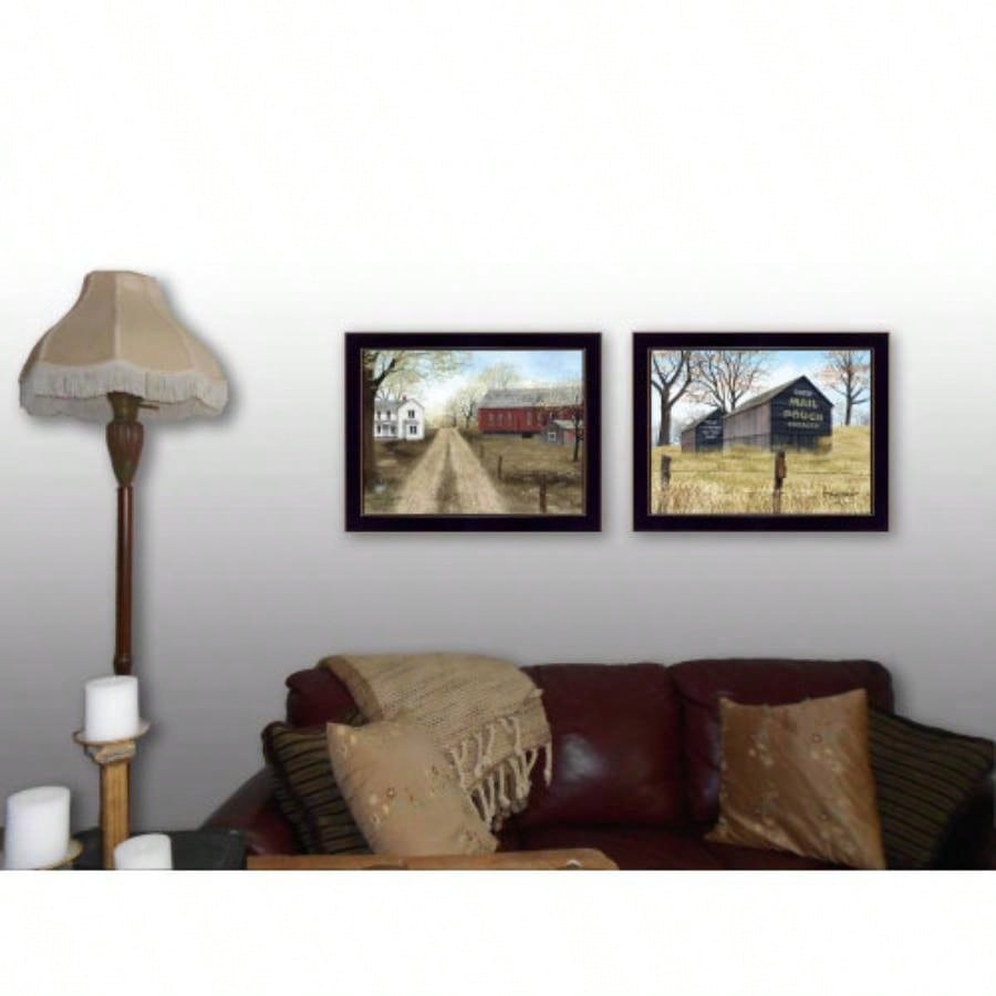 Scenic Country 2 - Piece Vignette By Billy Jacobs, Printed Wall Art, Ready To Hang Framed Poster, Black Frame