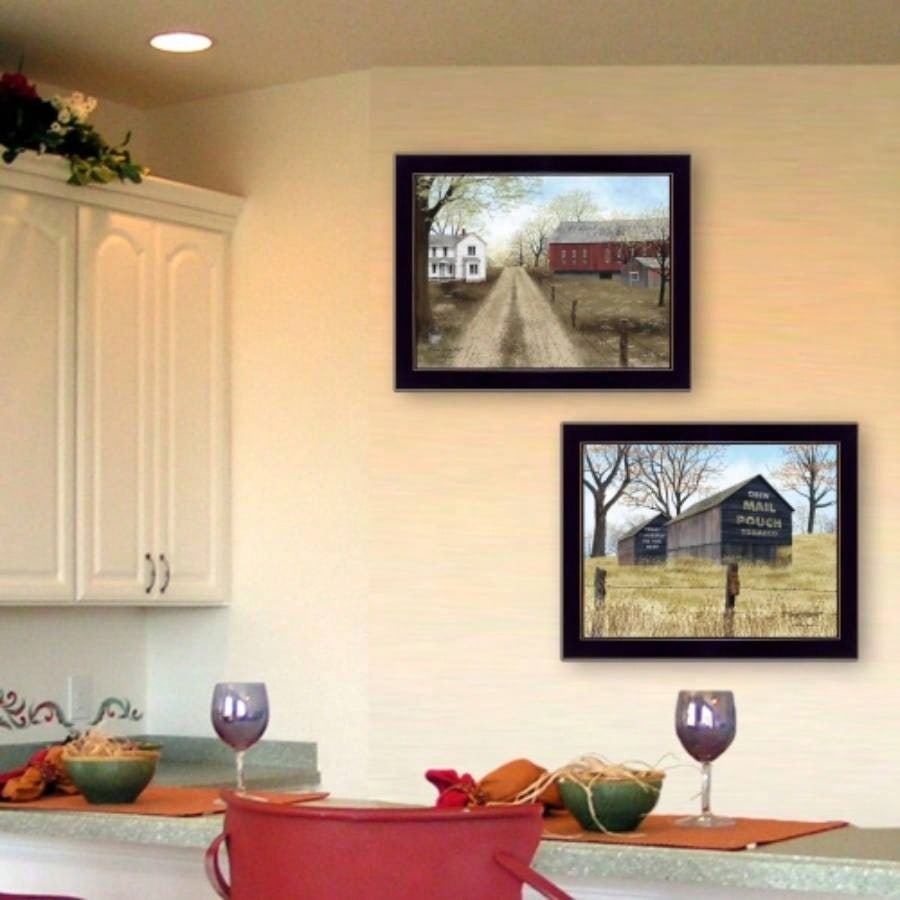 Scenic Country 2 - Piece Vignette By Billy Jacobs, Printed Wall Art, Ready To Hang Framed Poster, Black Frame