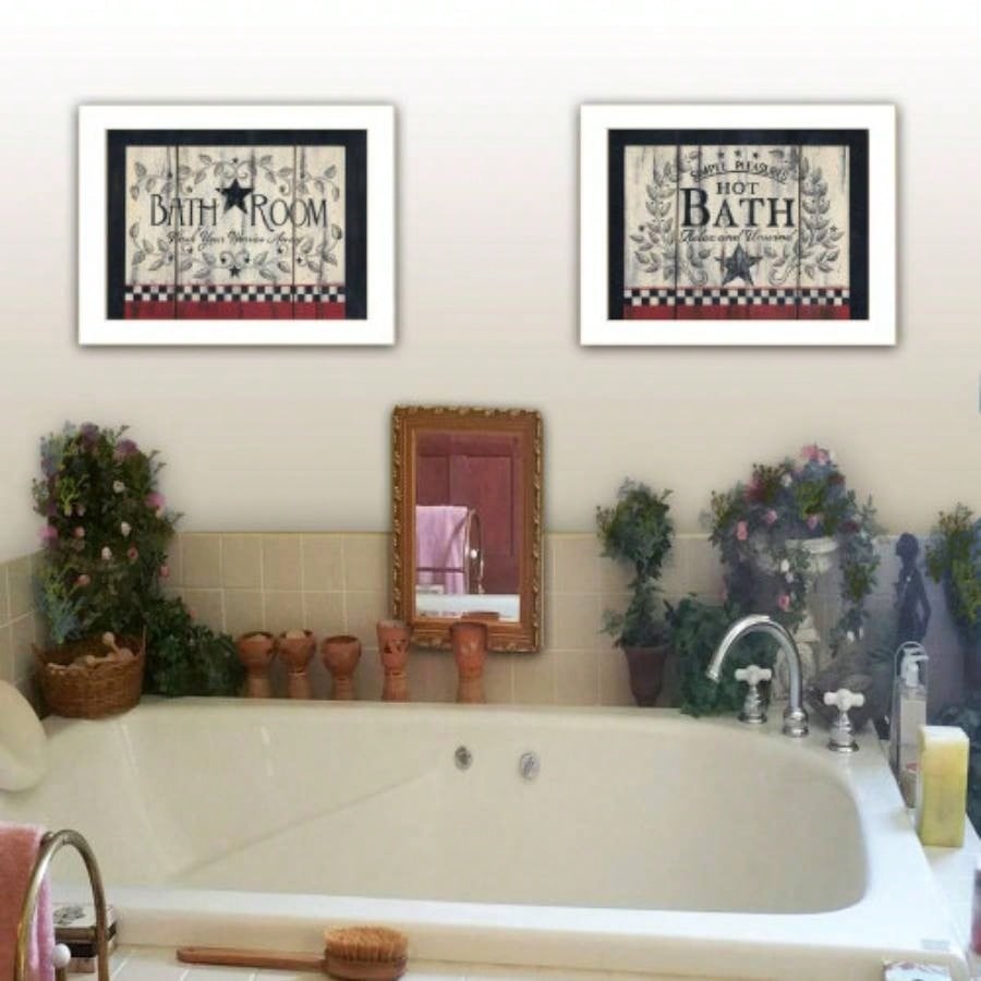 Hot Bath 2 - Piece Vignette by Linda Spivey, White Frame