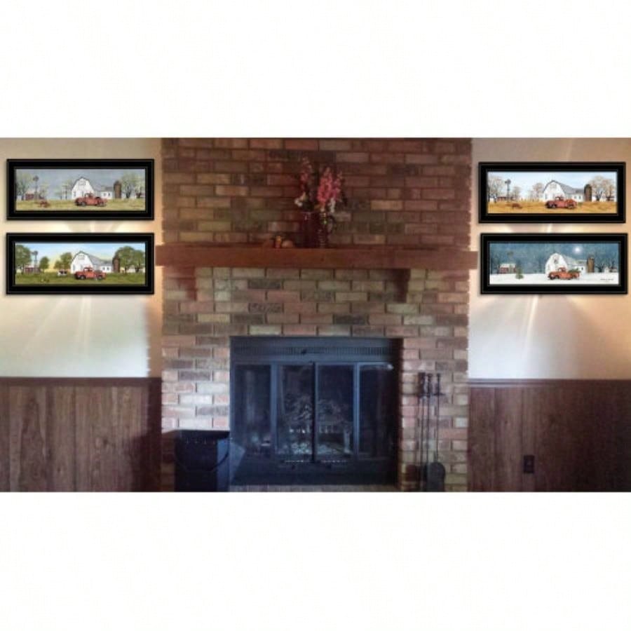 Trendy Decor 4U Four Seasons V Framed Wall Art, Modern Home Decor 4 Piece Vignette Living Room, Bedroom Farmhouse Wall Decoration by Billy Jacobs
