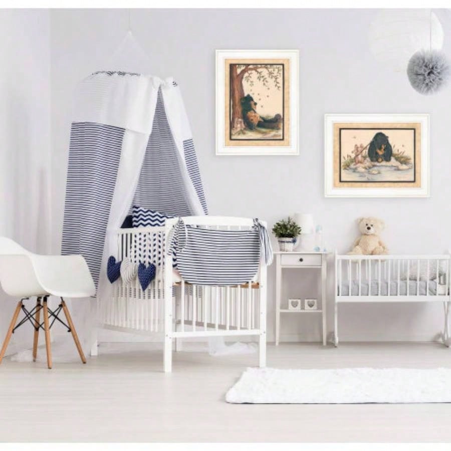 Gone Fishing 2 - Piece Vignette by Mary June, White Frame
