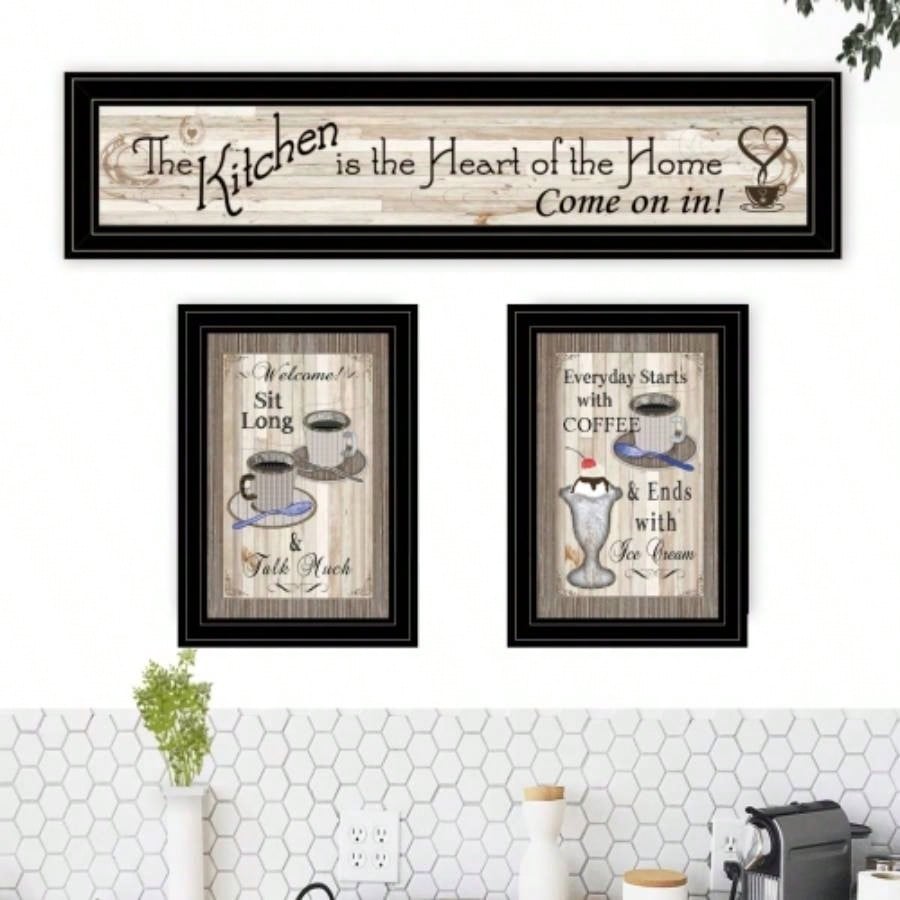Kitchen - Come In Vignette 3 - Piece By TrendyDecor4U, Black Frame