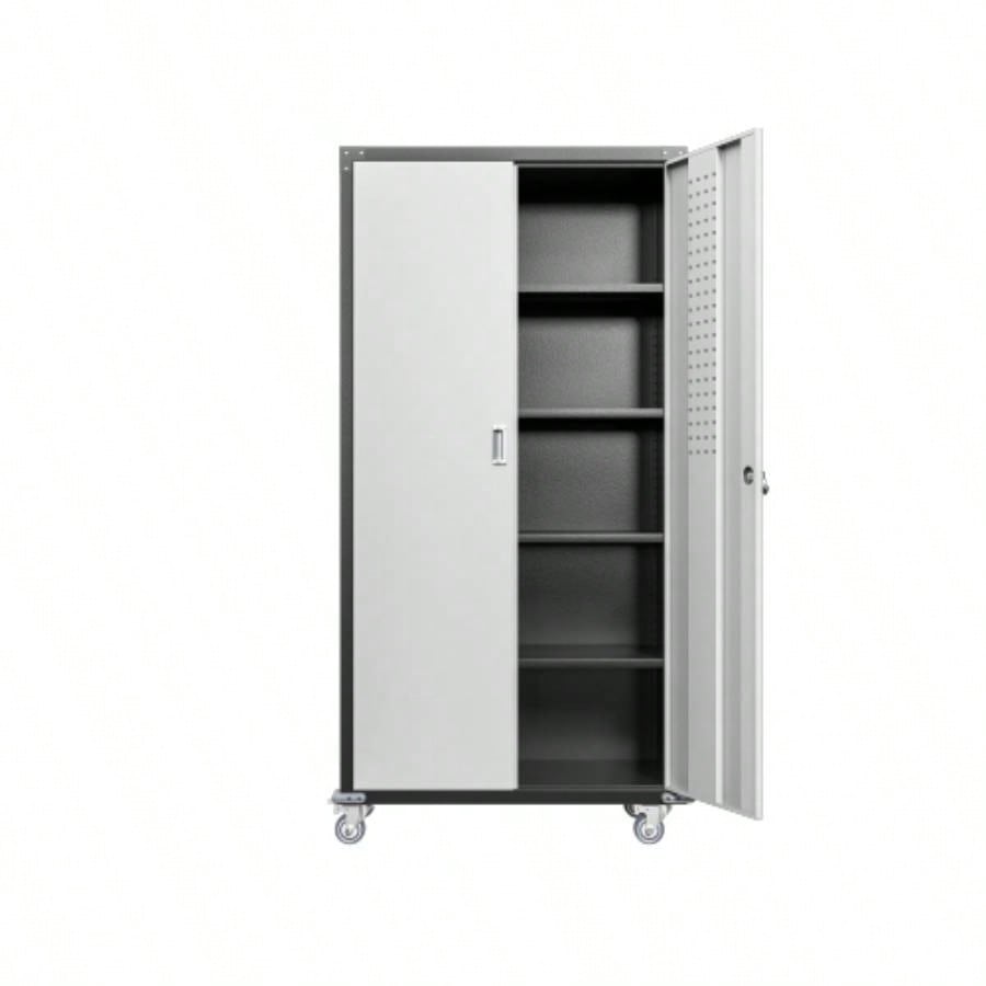 Garage Storage Cabinets with Locking Doors and 4 Adjustable Shelves