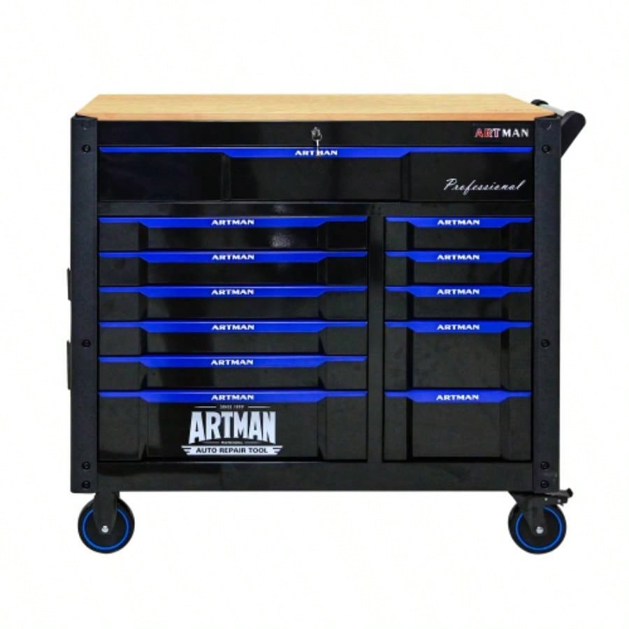 12 - Layer Drawer Multi - purpose Car, With Wheels, Wooden Countertops