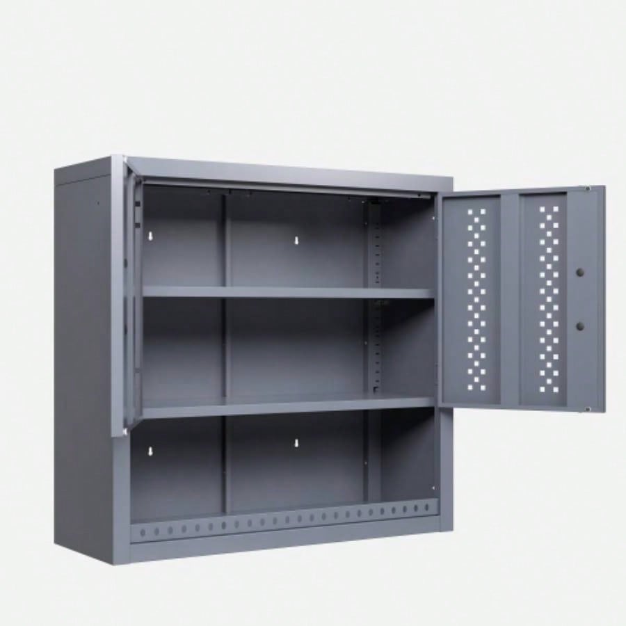 Metal garage cabinet with door, wall - mounted storage cabinet, floating cabinet basements, kitchens, and warehouses gray, 30.31 H