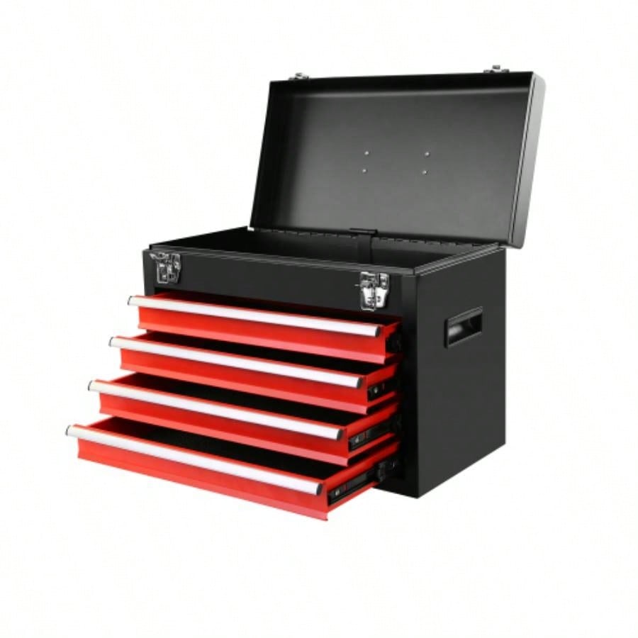 Chest, 5 - Drawer Rolling Storage Cabinet with Detachable Top Box, Liner, Universal Lockable Wheels, Locking Mechanism, Metal Cart Garage Workshop
