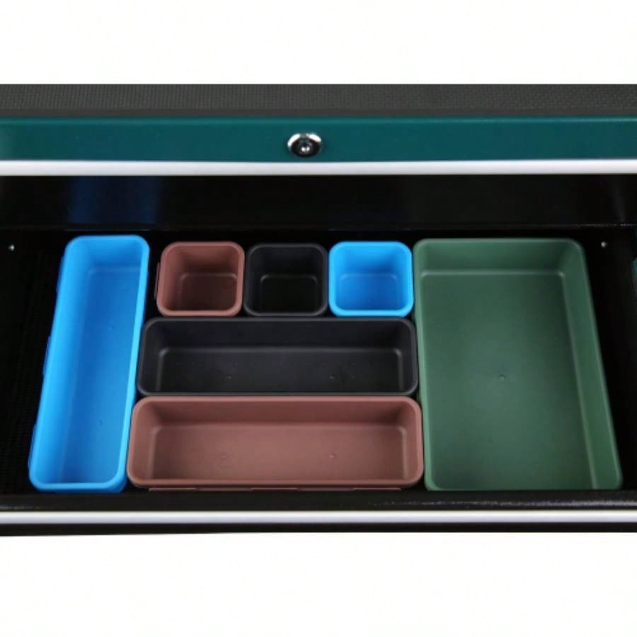 5 - Drawers Rolling Chest, Cabinet on Wheels with Keyed Locking System and Drawer Liners, Chest with Link and can be Combined to Large Cabinet Set, Warehouse, Garage