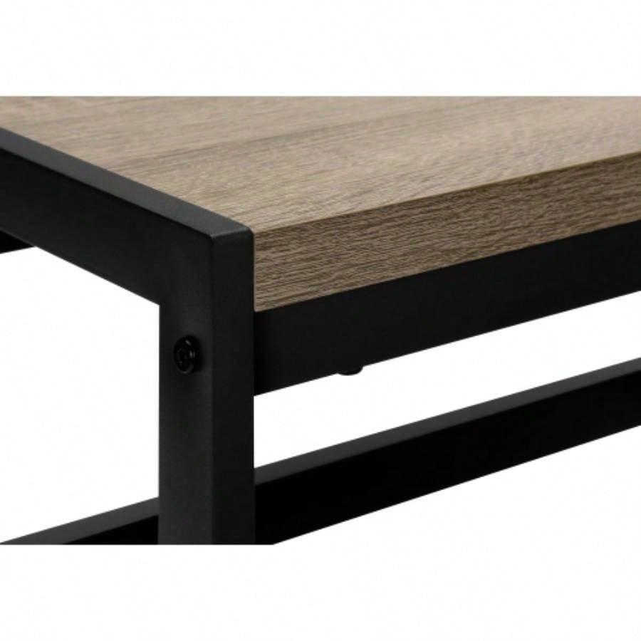 Ladder, Step Stool, Bedroom, Kitchen, Black Metal, Dark Taupe Laminate, Contemporary