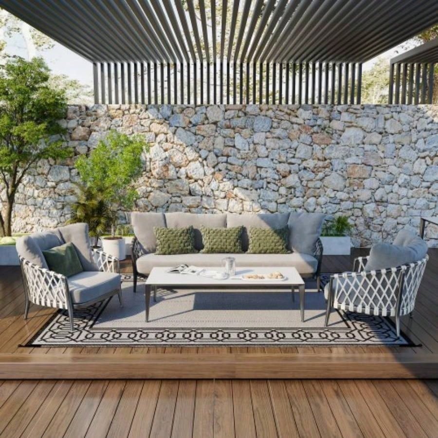 Outsunny Reversible Outdoor Rug, 9x 12 Waterproof Plastic Straw Floor, Portable RV Camping Carpet, Large Floor Backyard, Deck, Picnic, Beach, Black Gray Border
