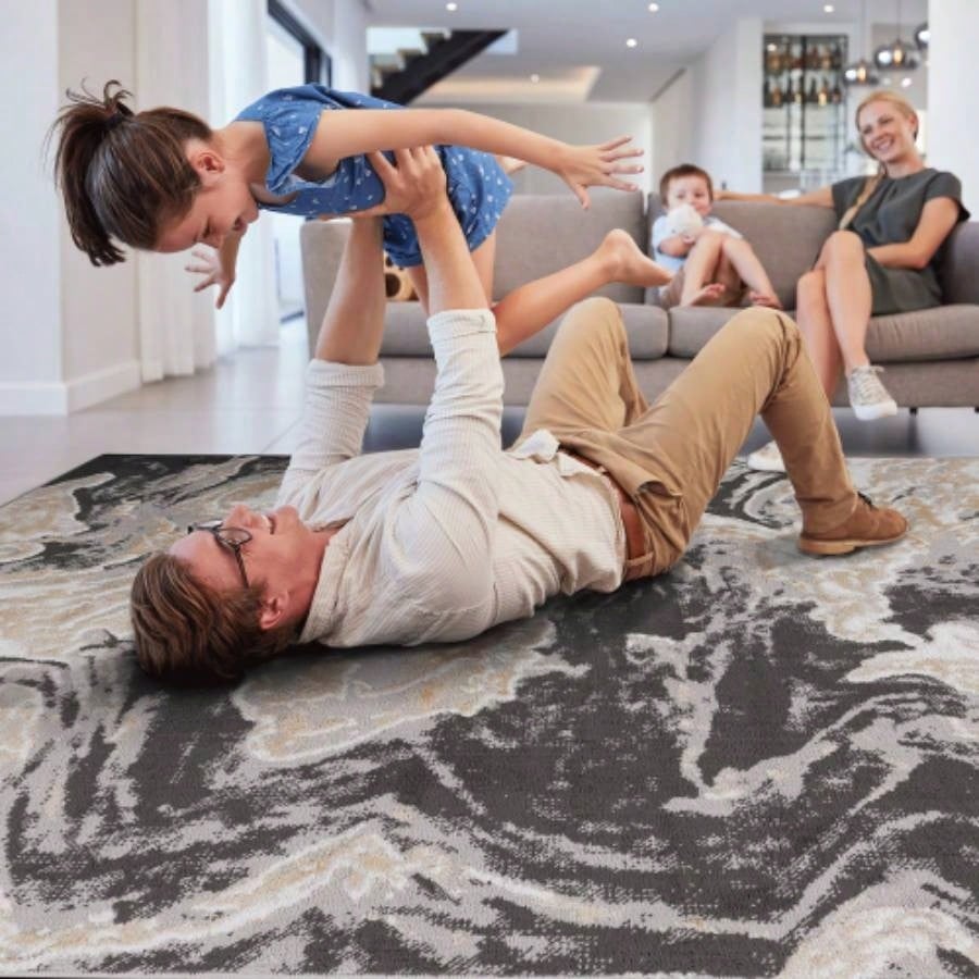LOOM LUXE 8X10/Abstract Non - Shedding Living Room Bedroom Dining Home Office Stylish and Stain Resistant Area Rug