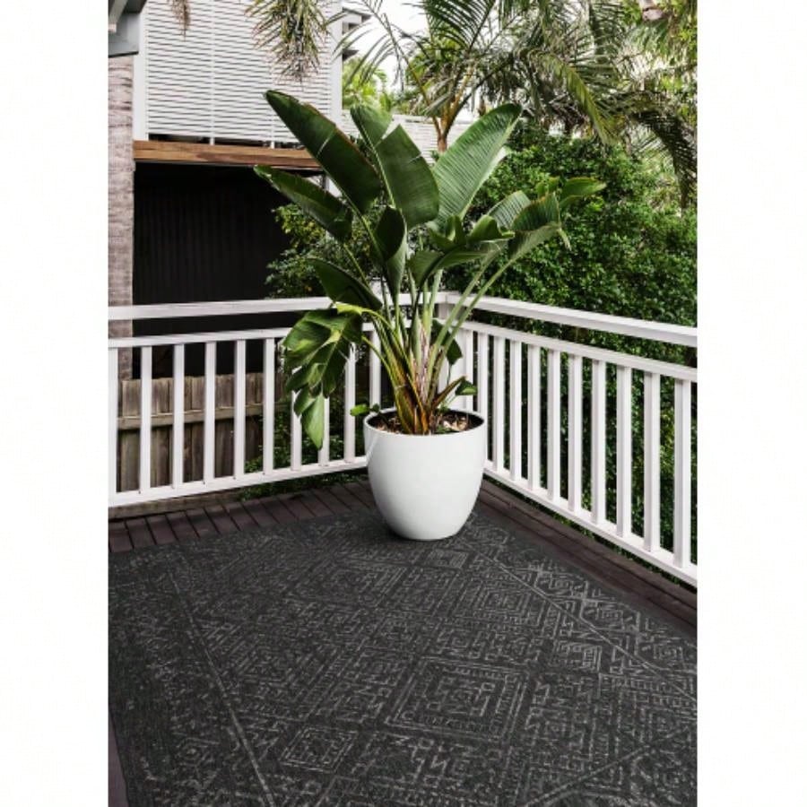 Modern, Transitional, Geometric, Southwestern, Textured High - Low Cut Loop 53x 6 Rectangle Area Rug