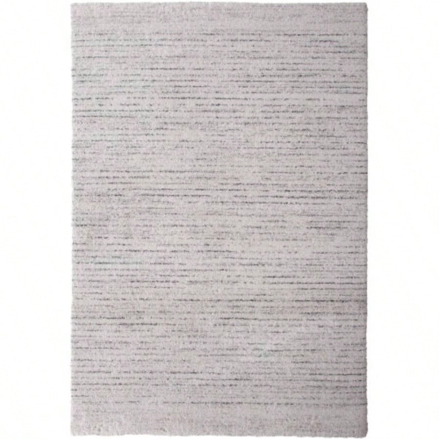 Ivory/ Charcoal Stripe Area Rug 5x8