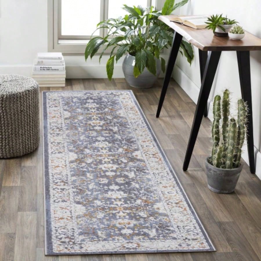 6x9 Blue Traditional Area Rug - Soft Comfort Living Room Rug