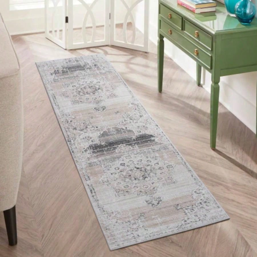 6x9 Beige Medallion Area Rug - for Home Spaces