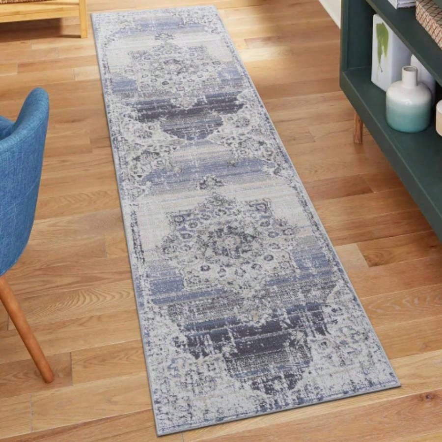 6x9 Blue Medallion Area Rug - Living Room Rug