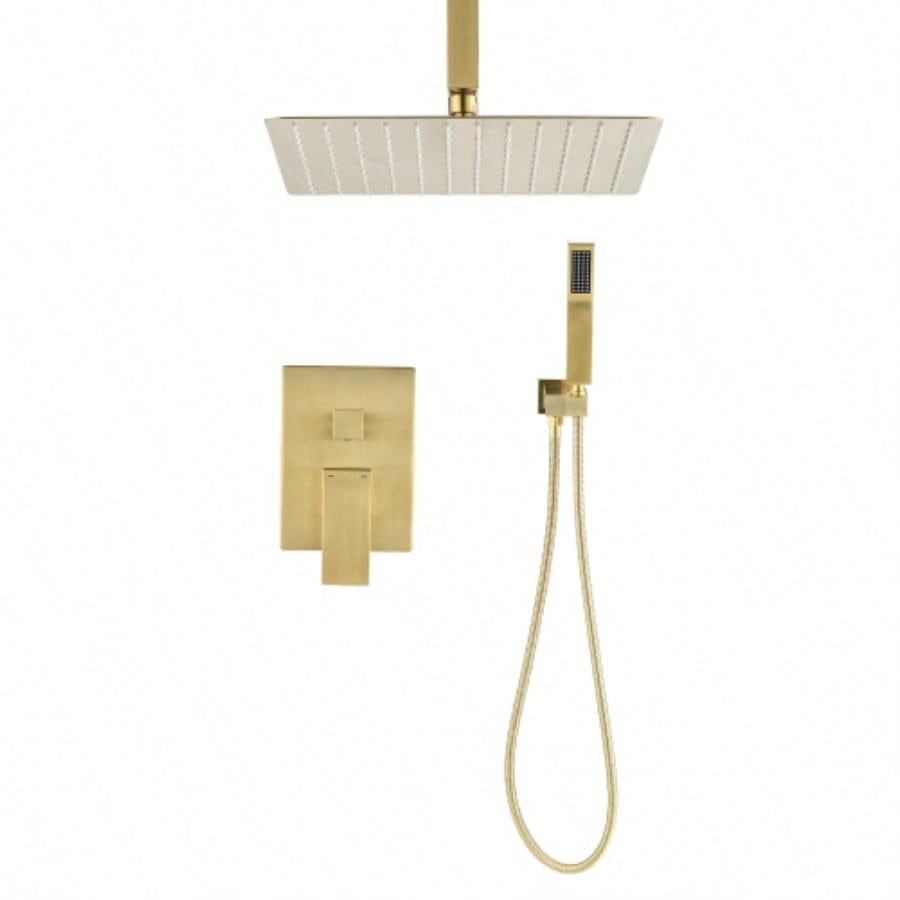 Ceiling Shower System Combo with Handheld Fixture for Bathroom Installation