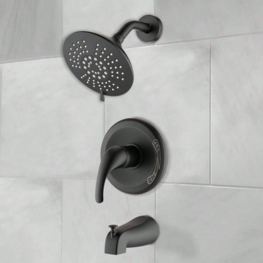 Single Handle Tub Spout and 5 - functions Shower Set Included