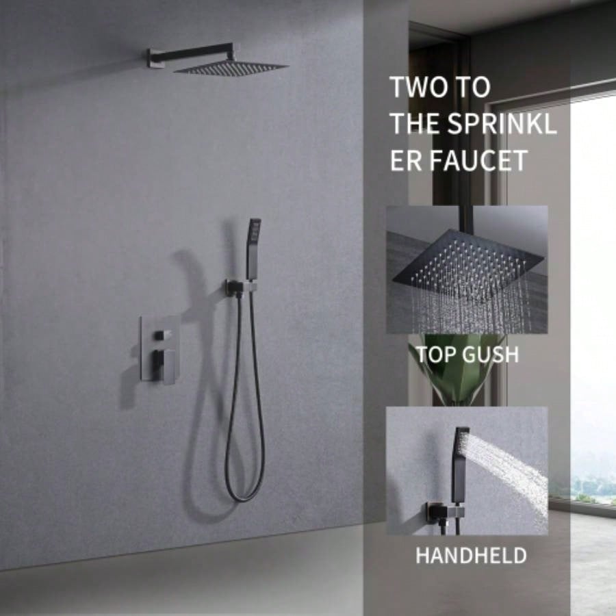 Shower System Shower Faucet Combo Set Wall Mounted with 10 Rainfall Shower and handheld shower faucet
