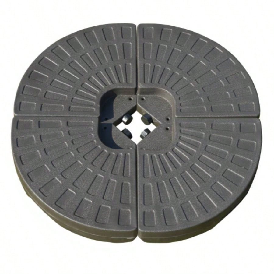 Outsunny 4 Pieces Cantilever Patio Base, Fan Shaped Weight/ Built - In Handles Rugged Material, 148 lbs and 220 lbs and Sand, Coffee