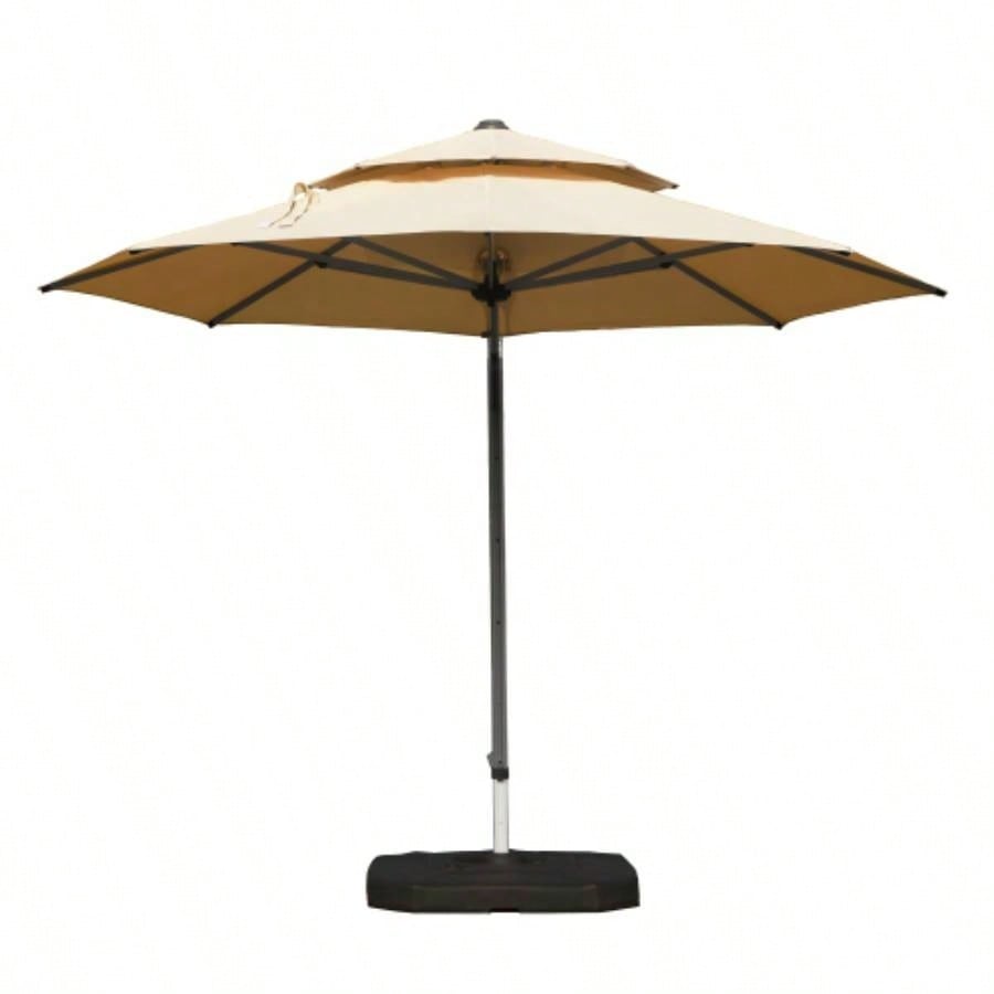 10X10 Square Cantilever with Center Pole, Beige Base Not Included