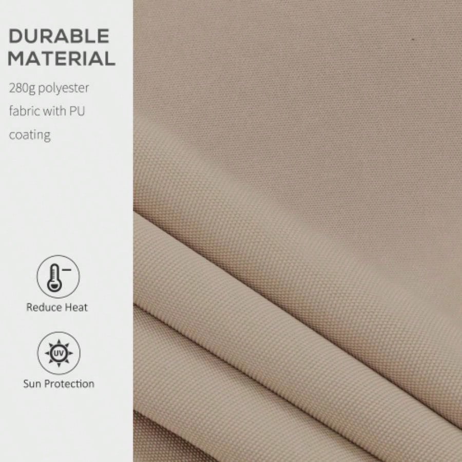 Outsunny 8x Patio Retractable Awning, Manual Exterior Shade Deck Window Cover, Brown